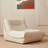 Nordic white boucle sherpa accent chair with ottoman, cozy and stylish lazy togo sofa dumpling main product image